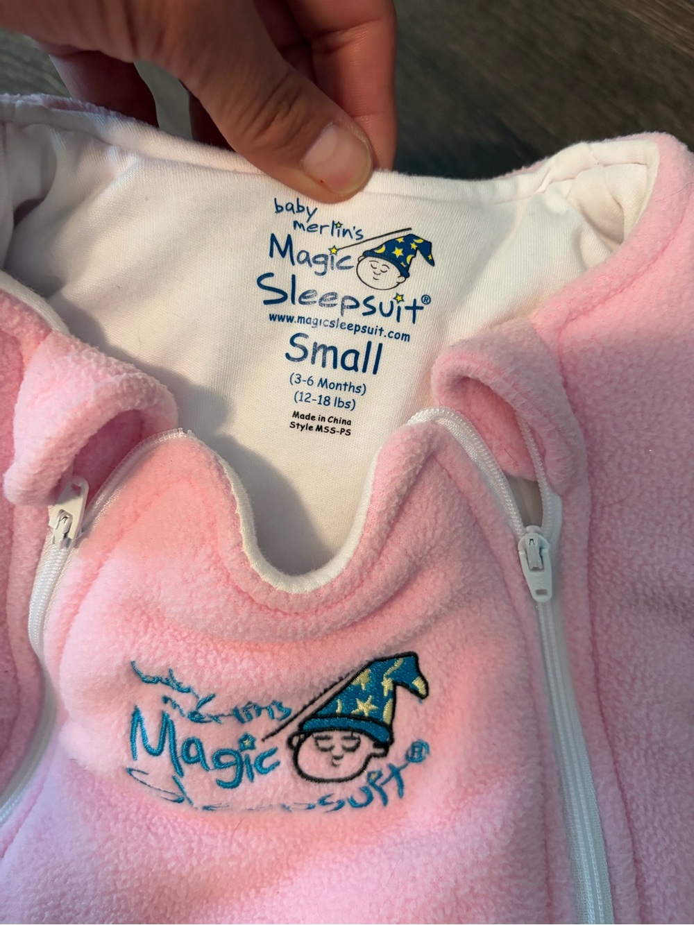 Magic Sleepsuit Baby Pink Fleece One-Piece - Picture 2 of 3